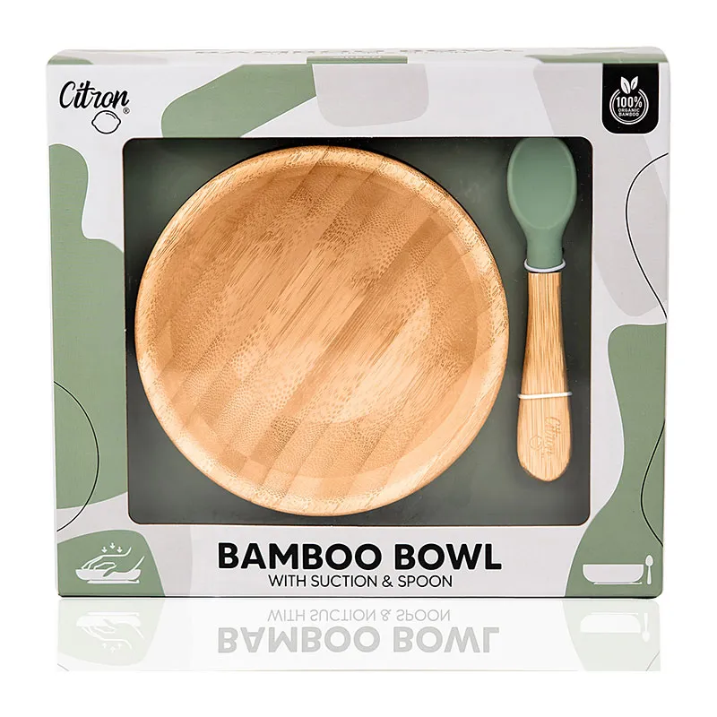 Bol en bambou ventouse Vert - ⌀13,7cm-2