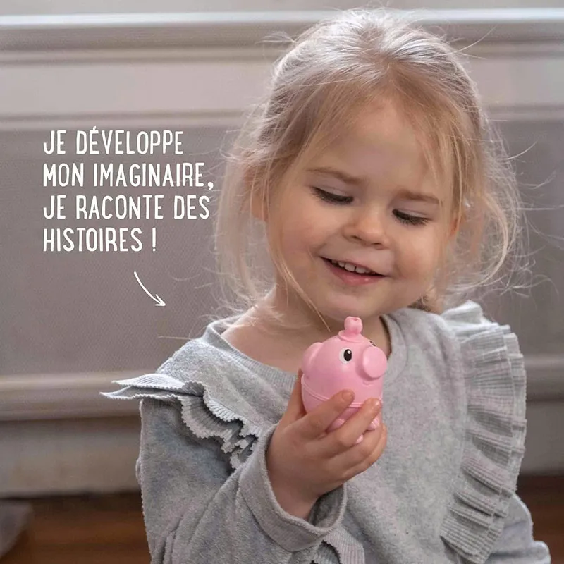 Perles éducatives à assembler Cochon & Poussin 6pcs - 9m+-8