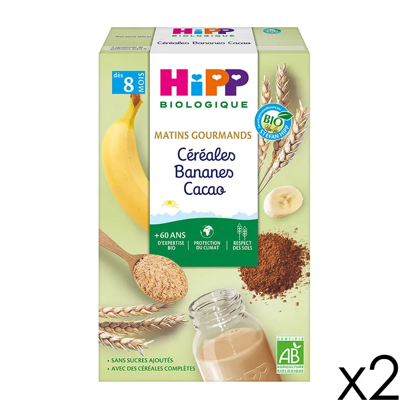 2 Boîtes Céréales Bananes Cacao BIO - 2x250g-0