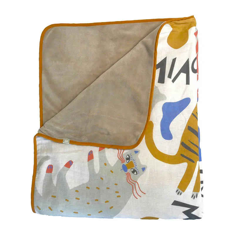 Plaid gaze de coton Cat Power Boy  - 100x120cm-2
