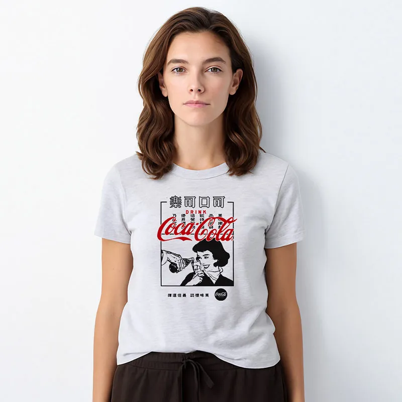 T-shirt BIO Femme Coca Jap 2 - Gris chiné-0
