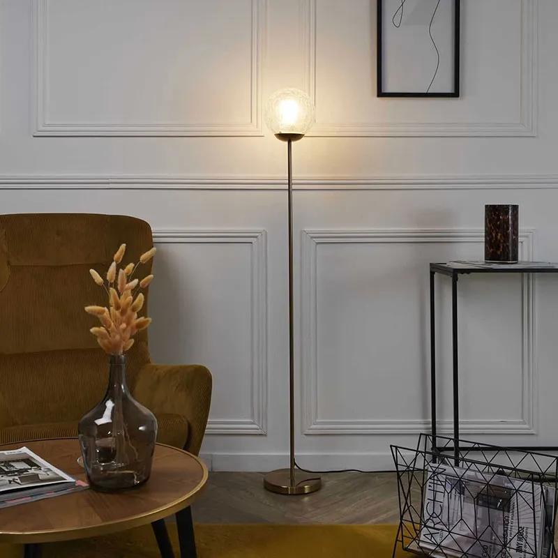 Lampadaire Rétro Verre ciselé - 20x139cm-1