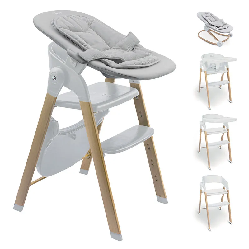 Chaise haute + Transat Levels Newborn Bois/Blanc - 0m+-0