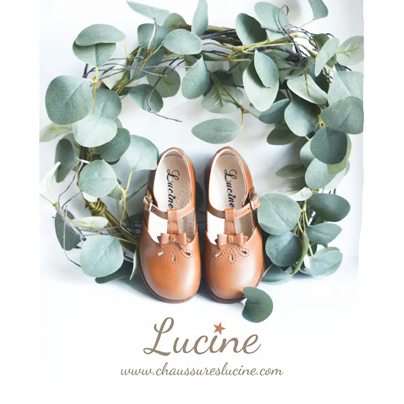 Chaussures Salomé RESISTANTES à boucle et noeud Artémis - Cuir Camel-1