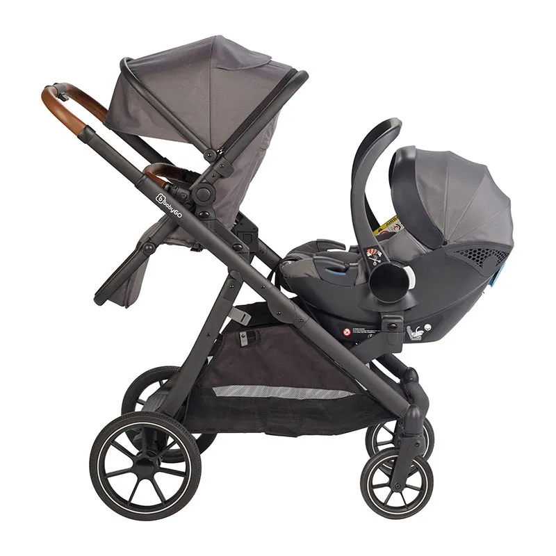 Poussette Double inline Duo 2en1 Gris - 0m+-5