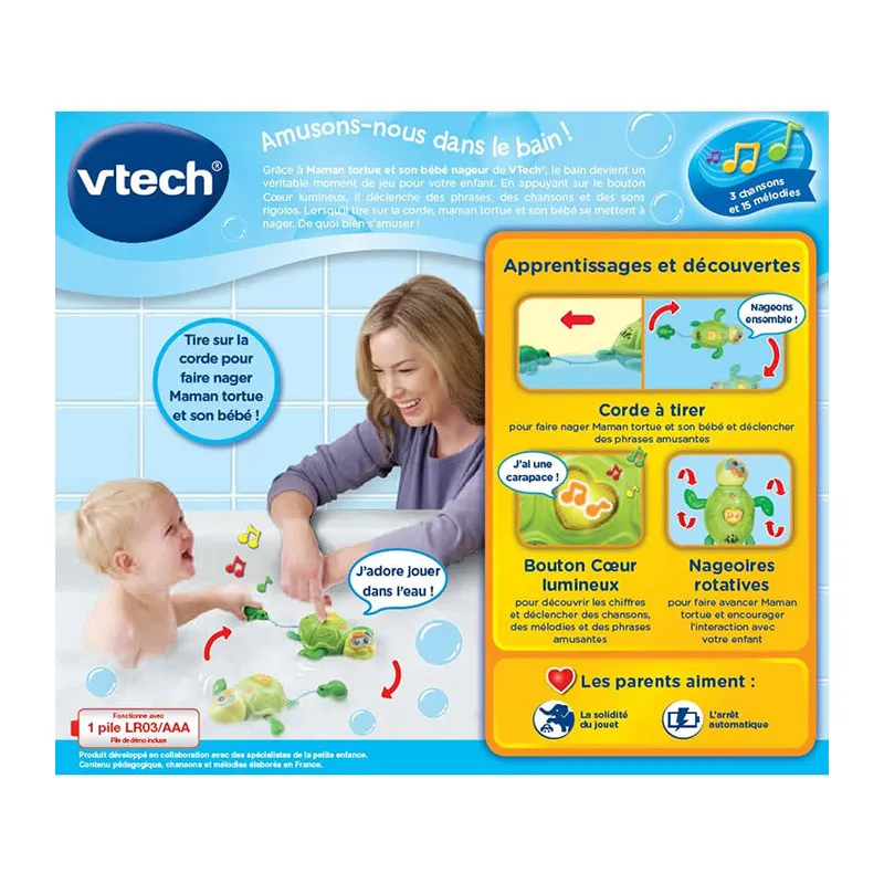 Maman tortue & son bébé nageur - 12m+-6