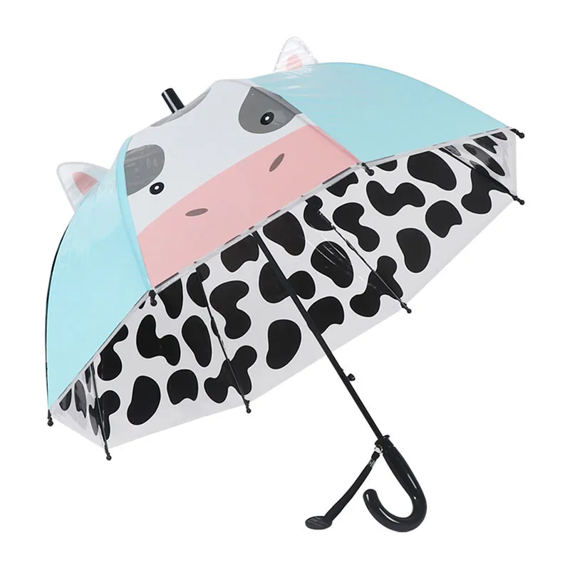 Parapluie cloche auto. Vache - Bleu-1