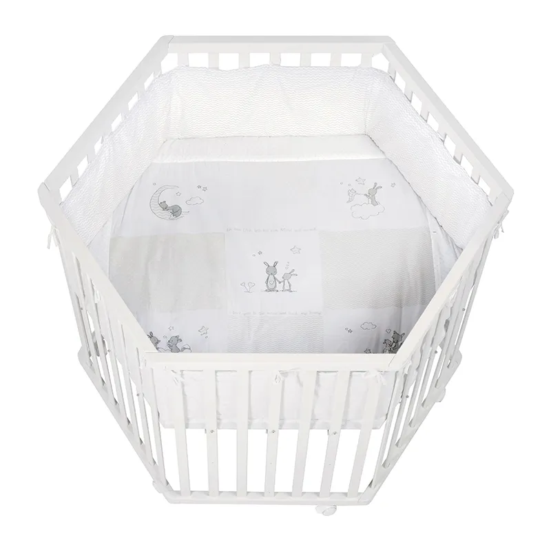 Parc Rock Star Baby Bois Blanc - 121x106x72cm-0