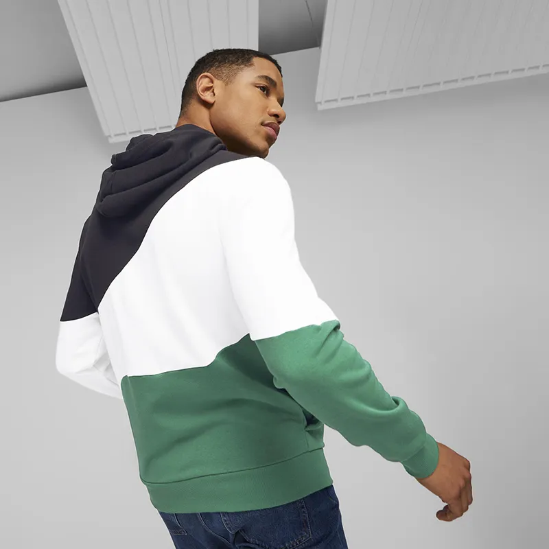 Sweat à capuche Homme Power Cat Puma - Vert/Blanc/Noir-3
