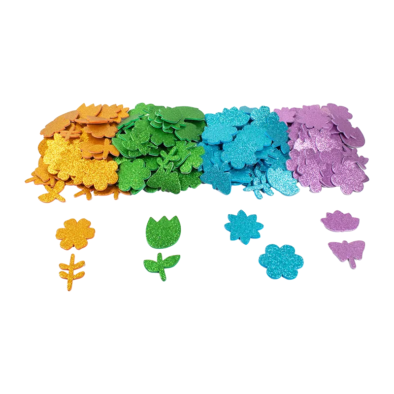 Gommettes mousse EVA pailletée Printemps 200pcs - 3+-2