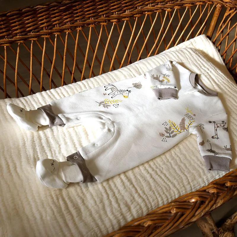 Combinaison + Chaussons Baby Safari - Ecru-2