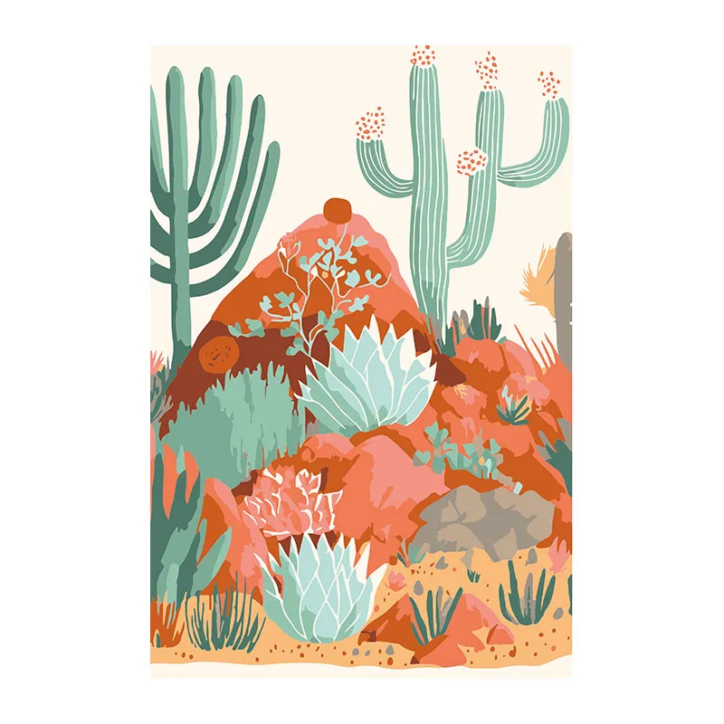 Peinture au numéro Cactus 20x30 - 14+-2