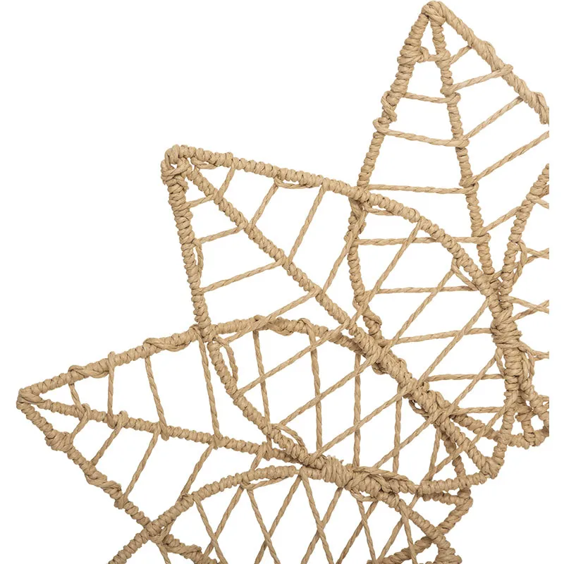 Déco murale étoile métal/papier Beige - 68x8x68cm-1