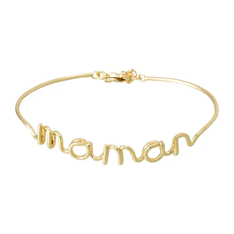Bracelet fil Maman - Laiton Doré-0