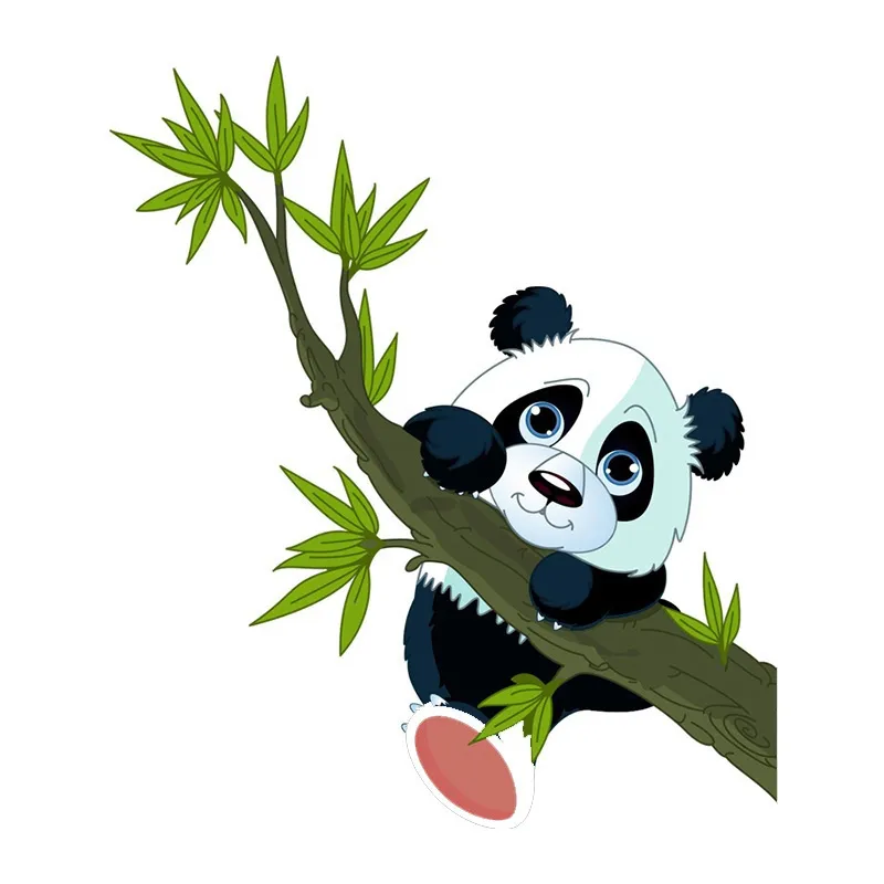 Stickers - Panda heureux sur une branche-1