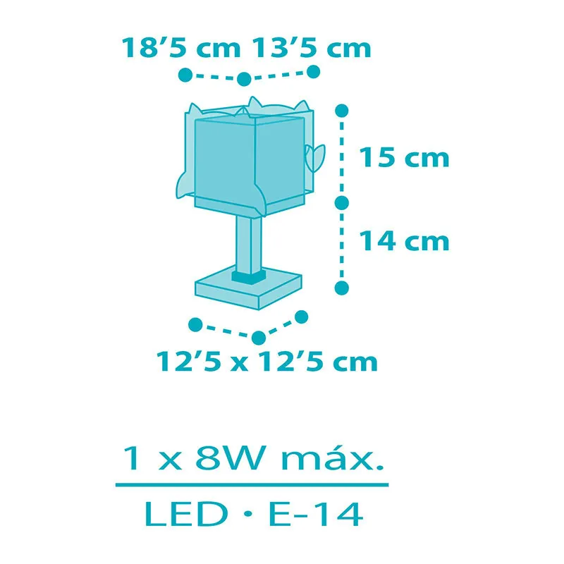 Lampe de chevet Hibou Bleu - 14x18,5x30cm-4