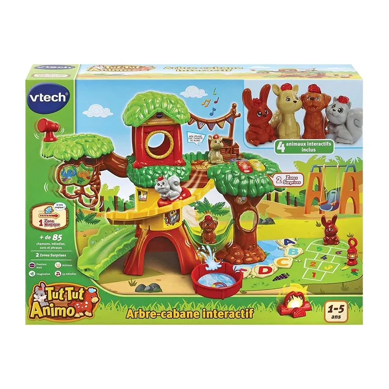 Tut Tut Animo Arbre cabane interactif + 4 Animaux - 12m+-5