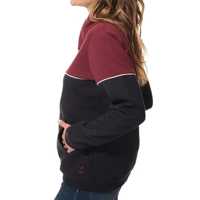 Sweat col boule Morphey Femme - Grenat Fonce/Marine-1