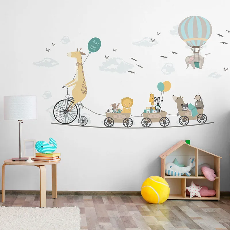 Stickers - Girafe sur son tricycle & Animaux-2