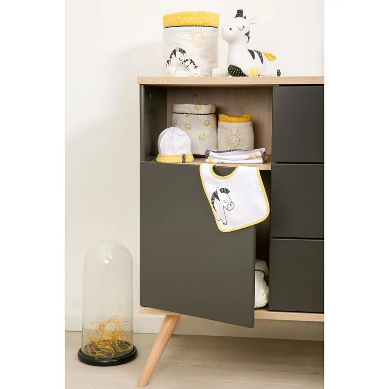 Bonnet Peluche & pompon Jaune/Blanc-1