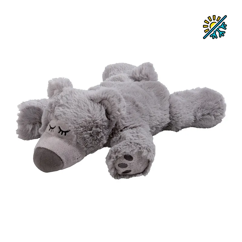 Peluche bouillotte Ours Gris 33cm - 0m+-0