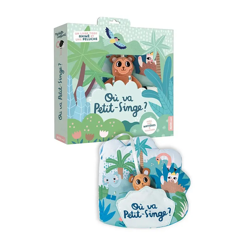 Livre tissu Où va petit singe - 12m+-0