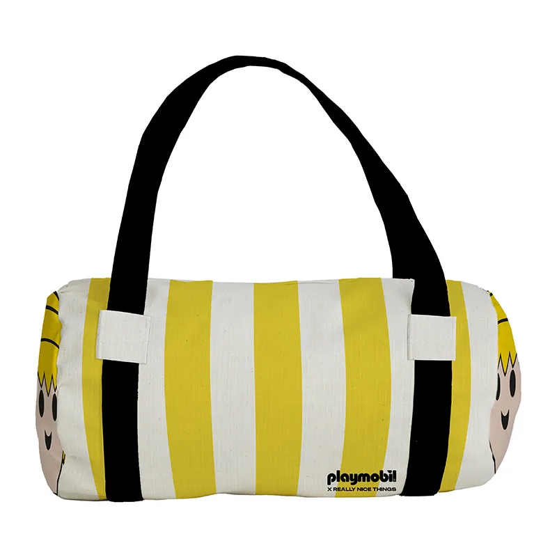 Sac Week-end Playmobil rayures Jaune - 20x40x20cm-0