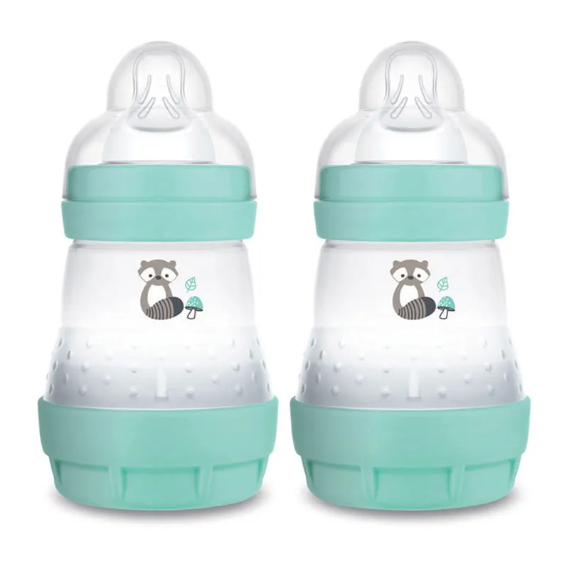 2 Biberons Easy Start anti-colique 160ml + Tétine 1 Râton Laveur - Aqua-0