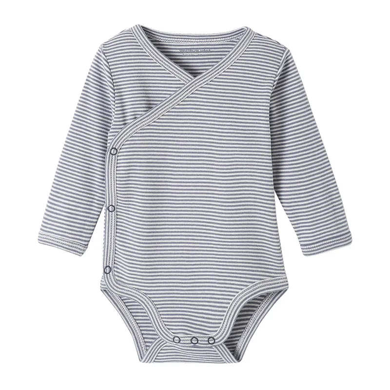 Ensemble naissance 3 pièces : combinaison + body + doudou en coton bio - Bleu-3