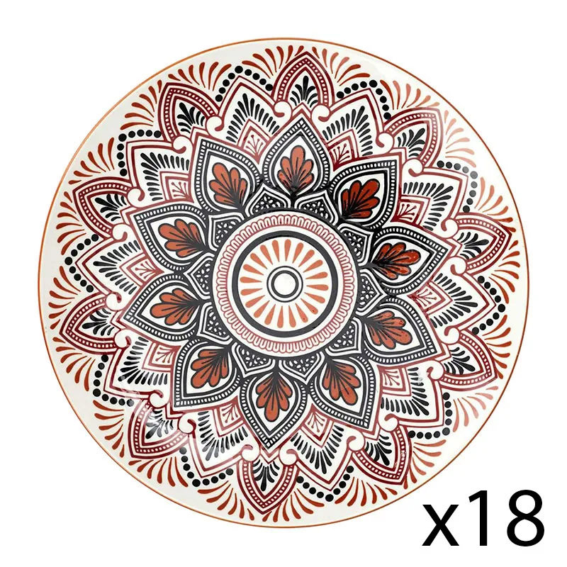 Set 18 pièces Mandala Orange - 36x32x33cm-1