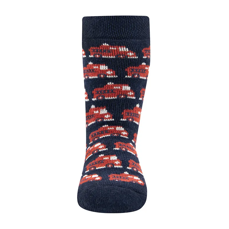 2 paires Chaussettes antidér. Pompier - Marine/Rouge-3