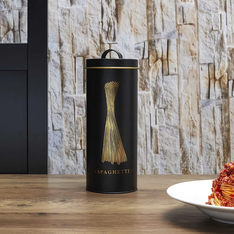 Boite Spaghetti Noir/Doré - 11x31cm-1