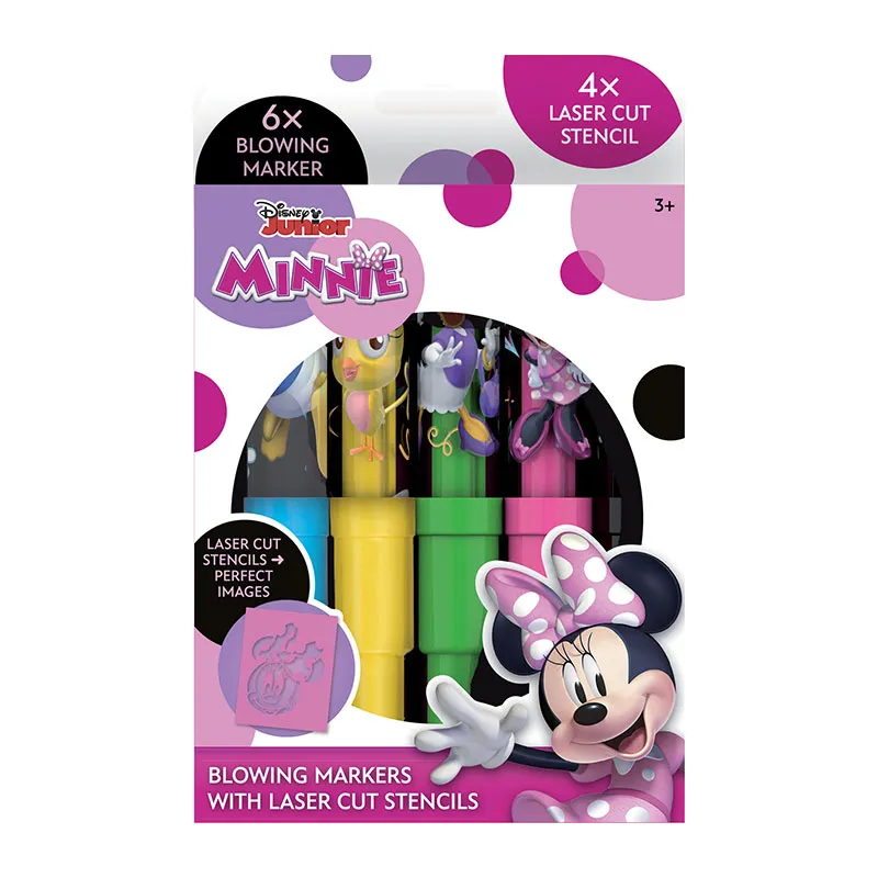 Feutres aéro. Minnie 6pcs + 4 pochoirs - 36m+-0