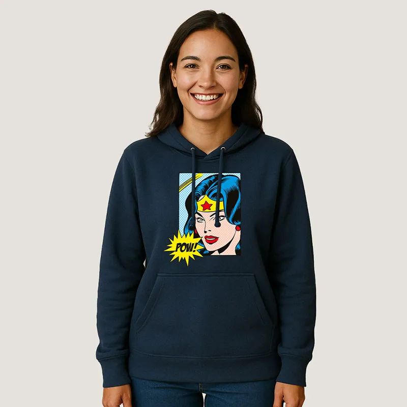 Hoodie Femme Wonder Woman Pow - Navy-0