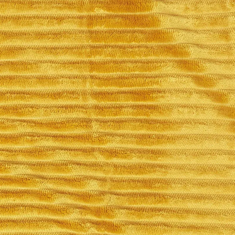 Plaid Flanelle côtelé sherpa Jaune - 180x220cm-3