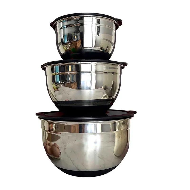 3 Bols mélangeurs Arthur Martin acier - 16/20/24cm-0