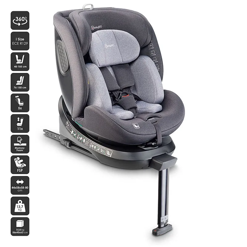 Siège-auto 360° I-Size Move 40-150cm - Gris-1
