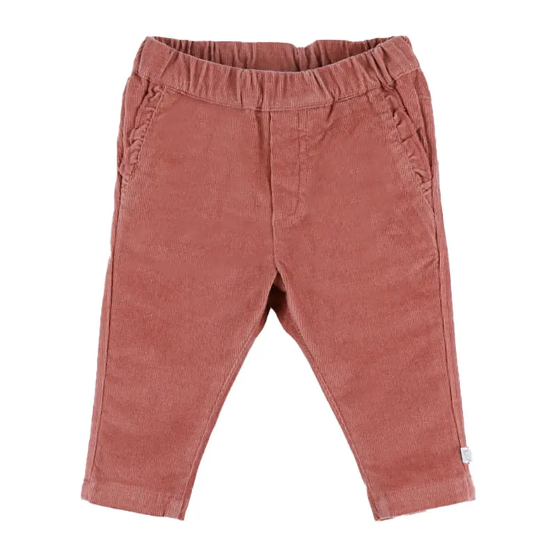 Pantalon velours côtelé - Rose-0