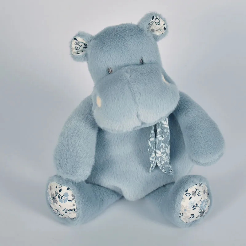 Peluche Hippopotame Bleu doux - 22cm-1