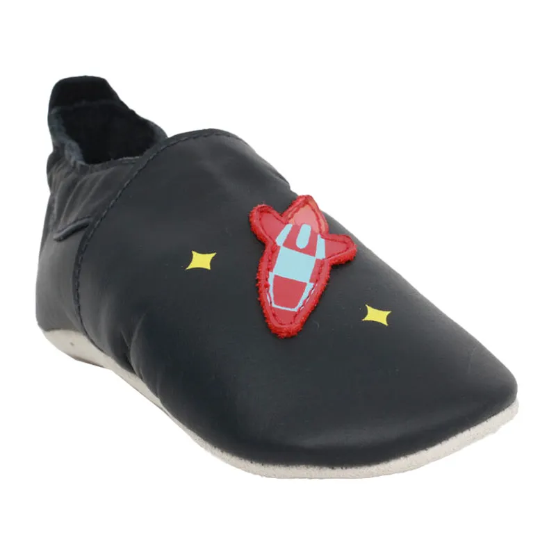 Chaussons Soft Soles Fusée Noire - Bobux-1