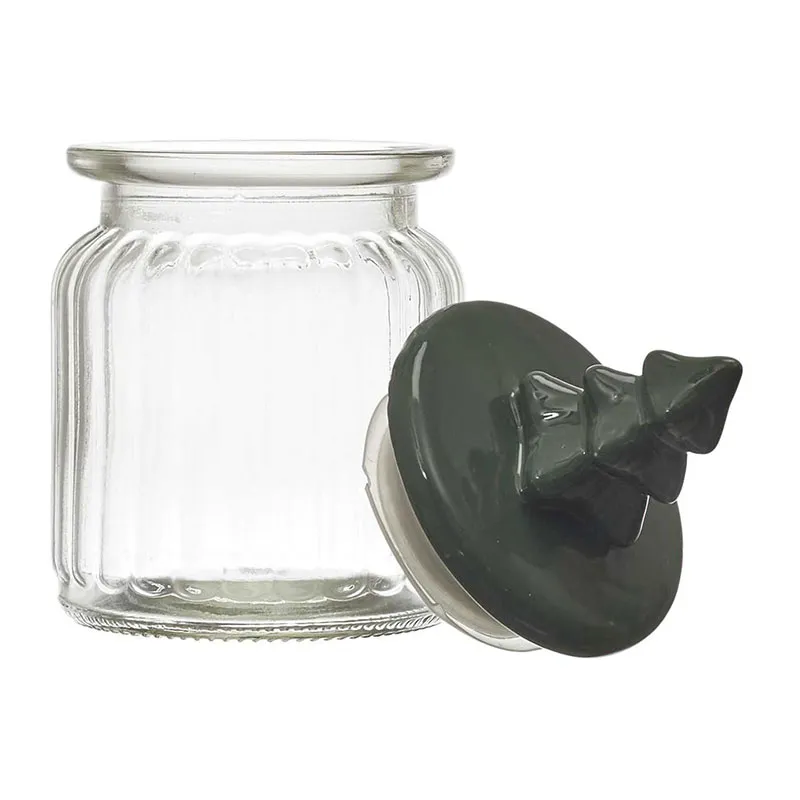 2 Bocaux Verre couvercle Sapin Noël Aléat. - 7,8x14x7,8cm-3