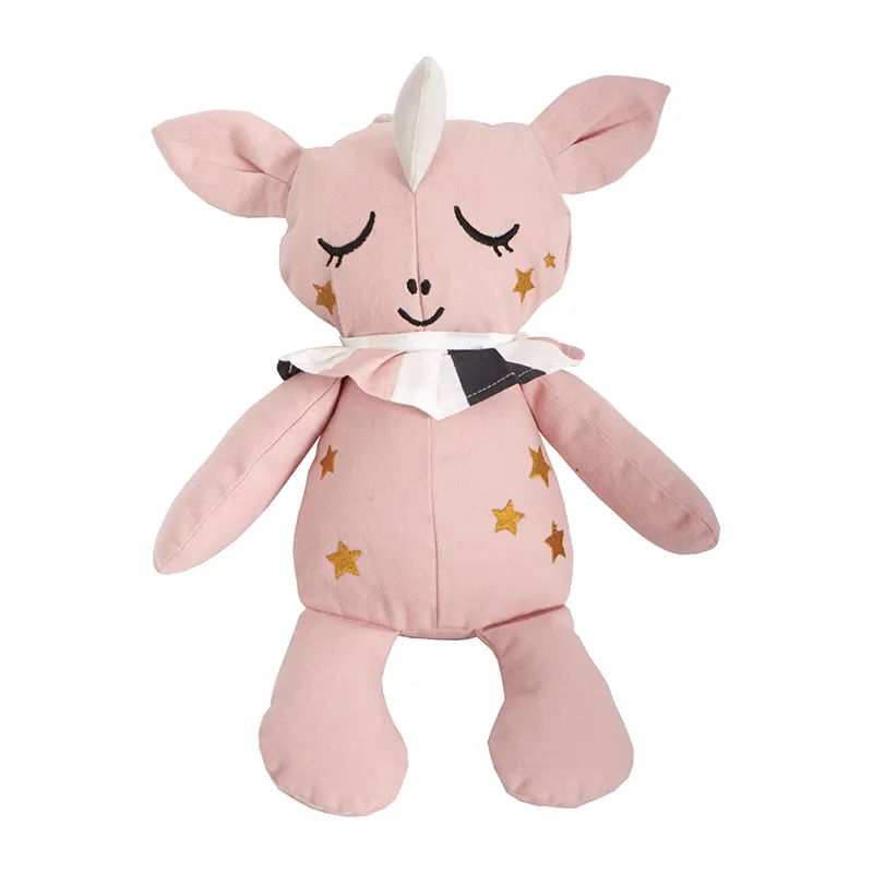 Peluche Coton BIO Licorne Câline - Rose-0