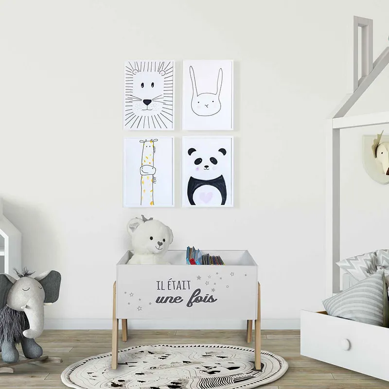 Bac à livres Il était une fois Blanc - 60x30x45cm-1