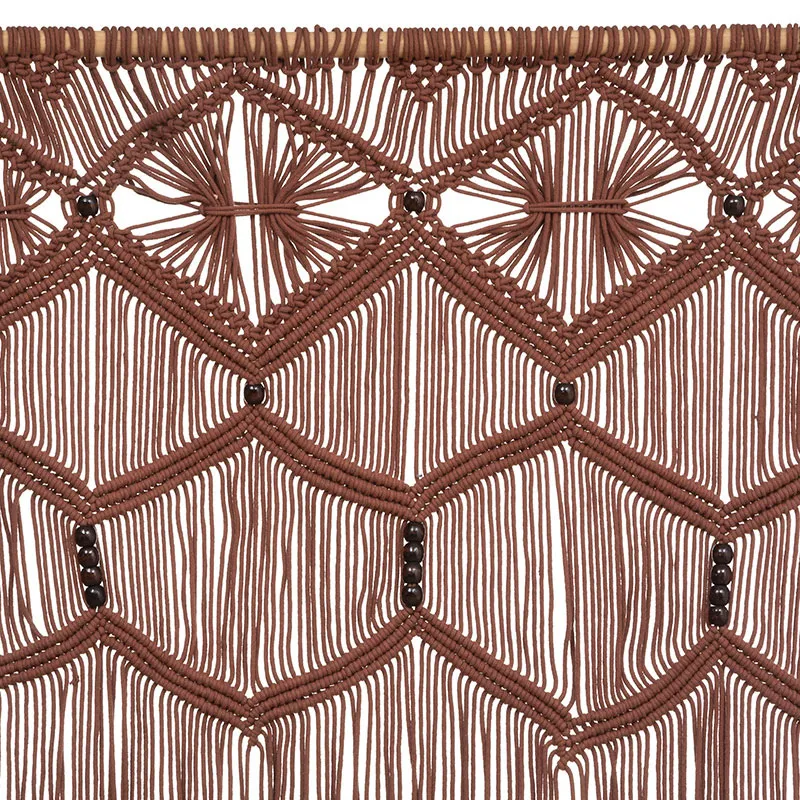 Rideau fil All Macramé Marron/Cannelle - 90x200cm-1