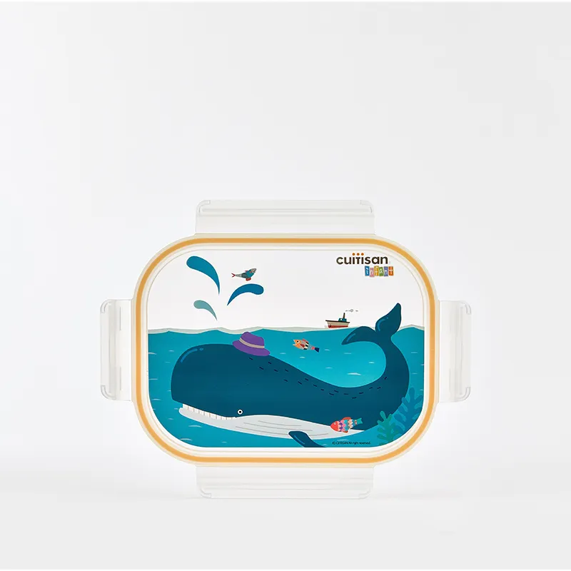 Assiette 2 compart. 850ml acier inox Baleine - 12m+-8