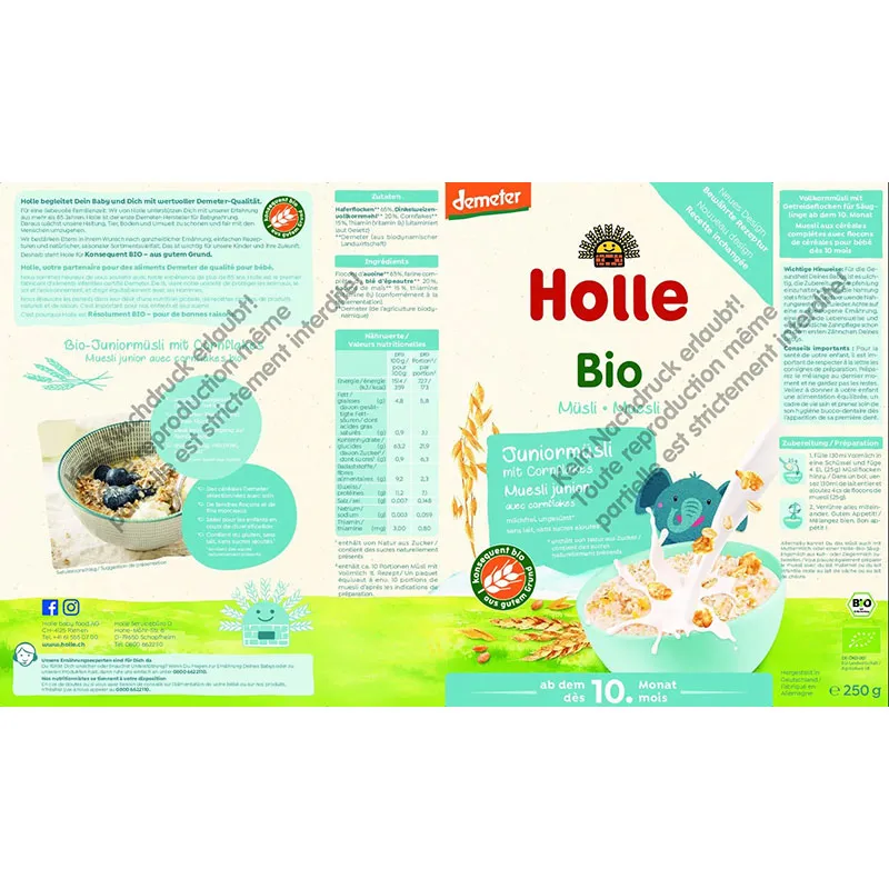 2x250g Muesli Multicéréales flocons Maïs BIO - 10m+-1