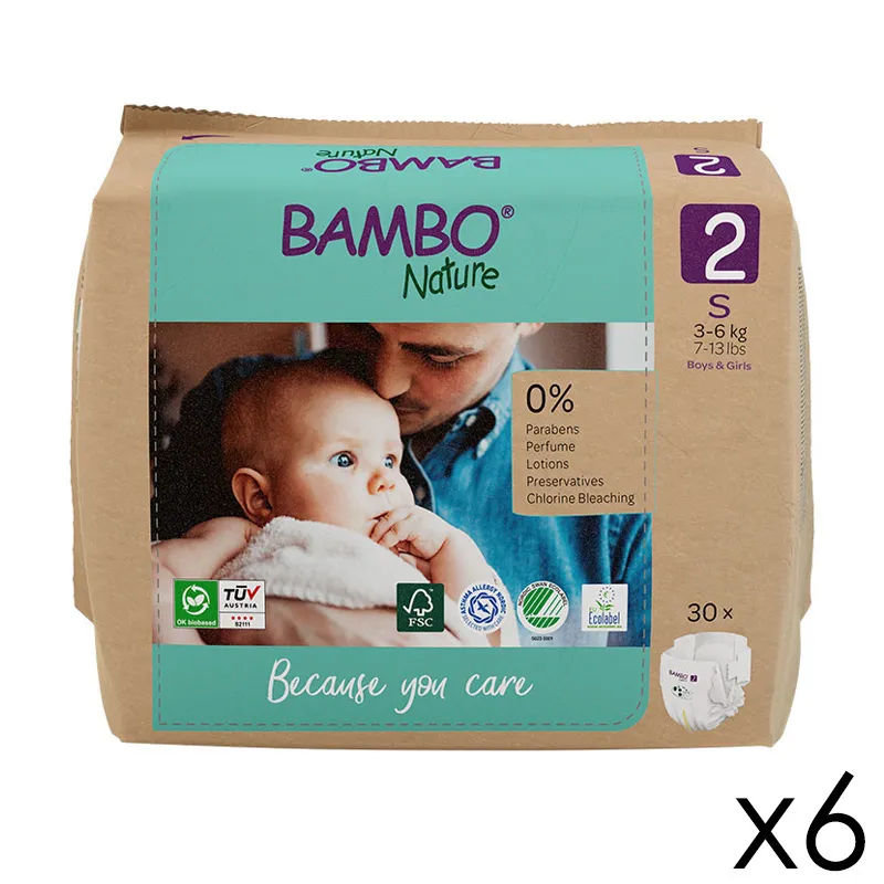 Couches Éco Bambo Nature T.2/3-6kg - 6x30-0