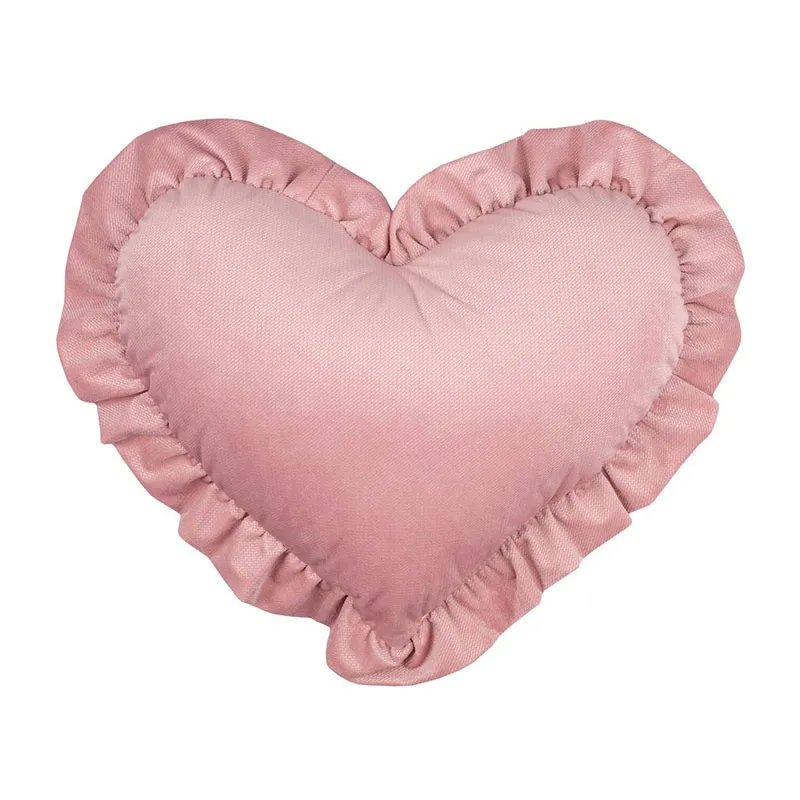Coussin Coeur velours Rose - 53x46cm-1