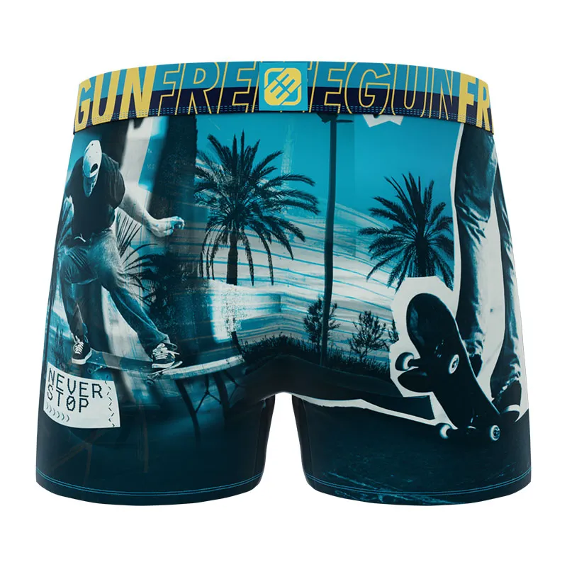 4 boxers homme Street Sport - Jaune/Bleu-8