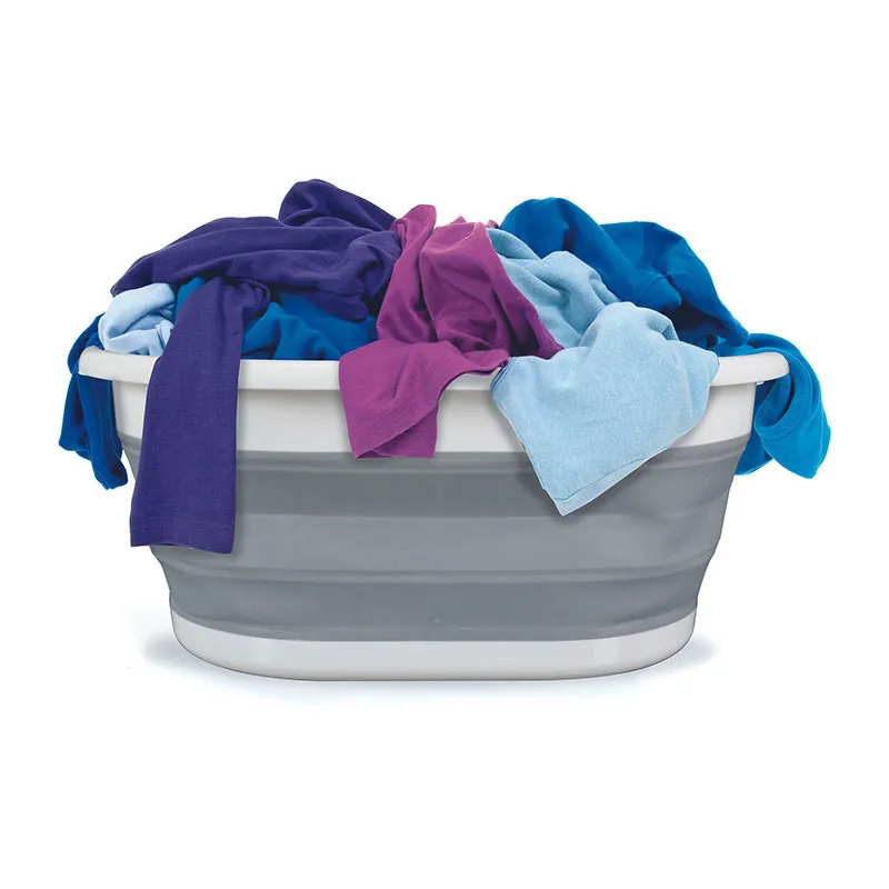Panier à linge rétractable Blanc/Gris - 17L-3